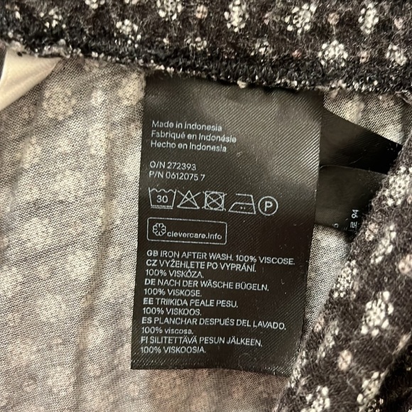 H&M Womens Black White Geometric High Rise Pants Lightweight Pockets (xs) - Picture 7 of 7